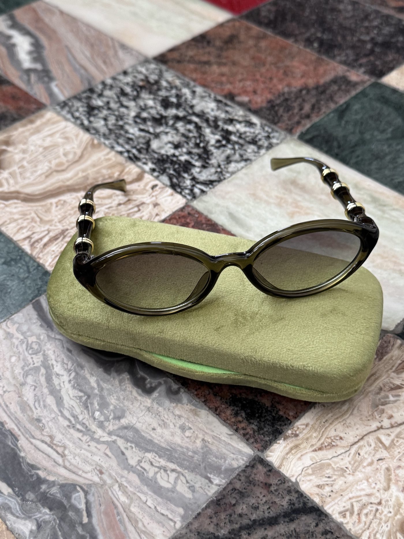 Olive sunglasses from Brisc Studio at Nahm