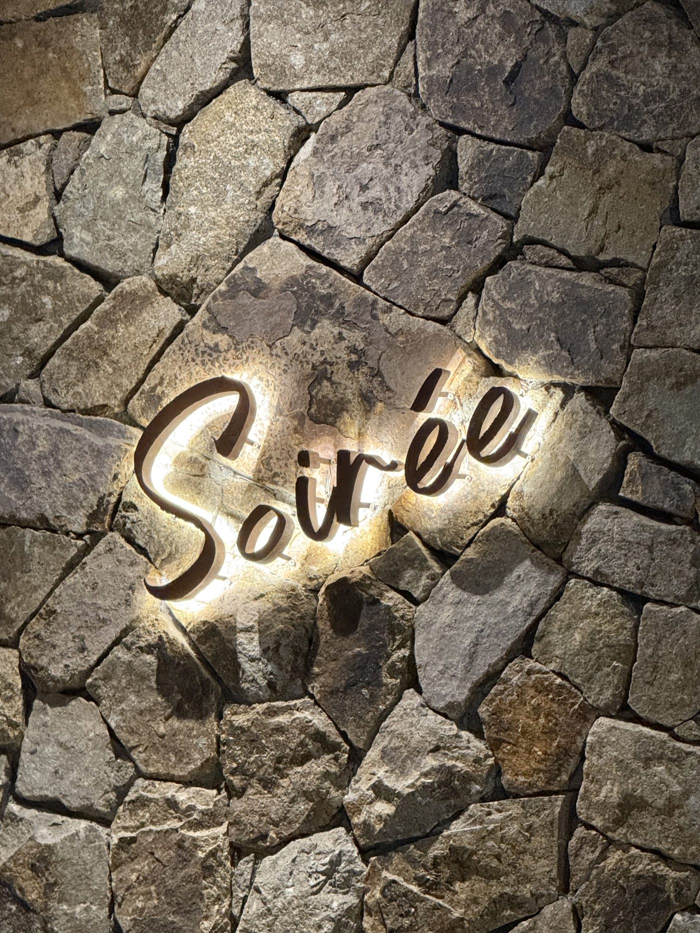 The illuminated Soirée sign, Bangrak, Koh Samui